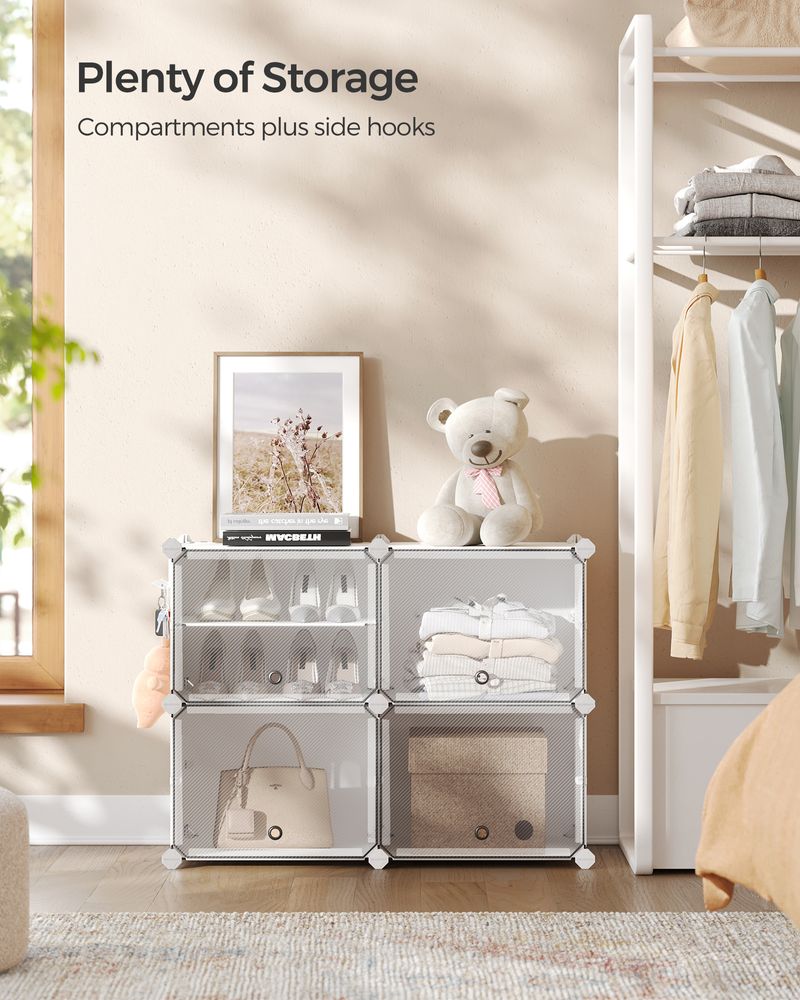 Shoe Organizer Cabinet - 6 Cubes With Doors - Holds 24 Pairs