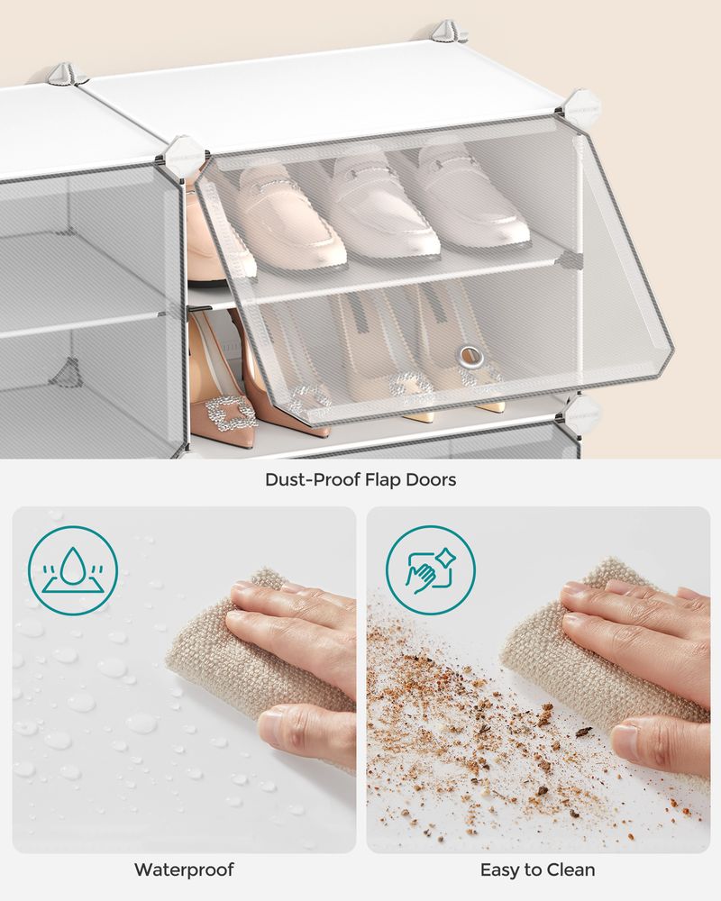 Shoe Organizer Cabinet - 6 Cubes With Doors - Holds 24 Pairs