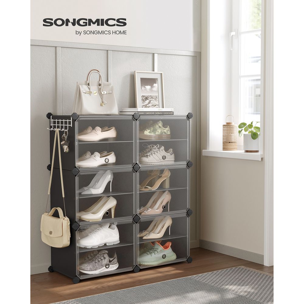 Shoe Organizer Cabinet - 6 Cubes With Doors - Holds 24 Pairs
