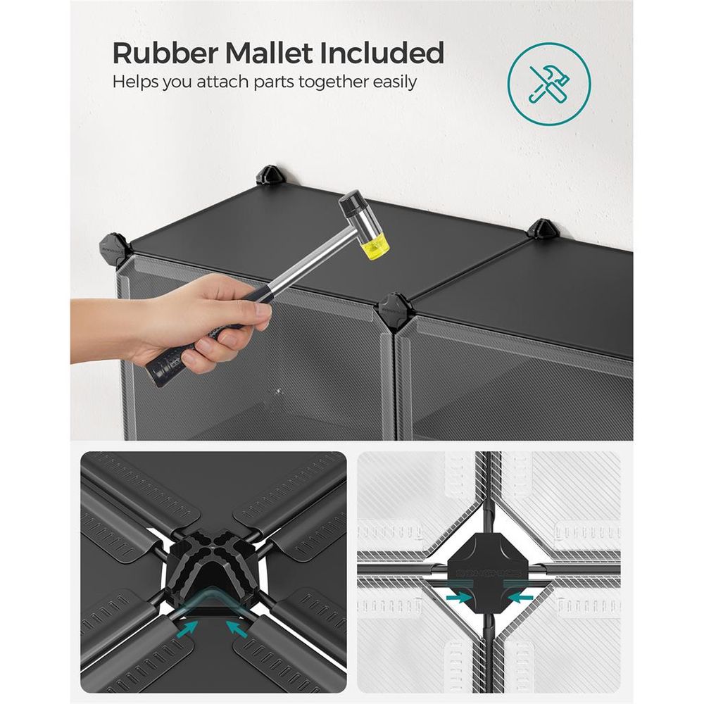 Shoe Organizer Cabinet - 6 Cubes With Doors - Holds 24 Pairs