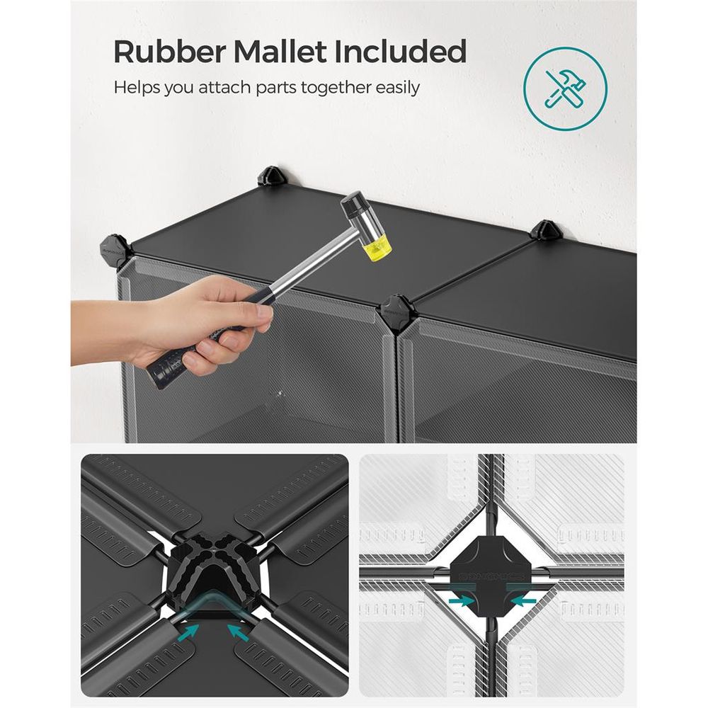 Shoe Organizer Cabinet - 6 Cubes With Doors - Holds 24 Pairs