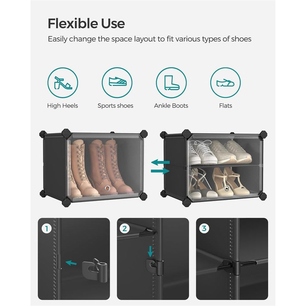Shoe Organizer Cabinet - 6 Cubes With Doors - Holds 24 Pairs