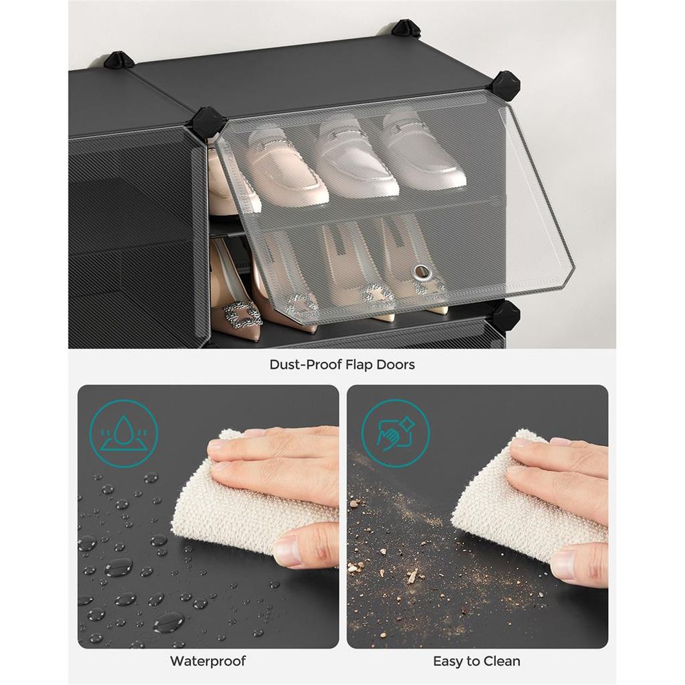 Shoe Organizer Cabinet - 6 Cubes With Doors - Holds 24 Pairs