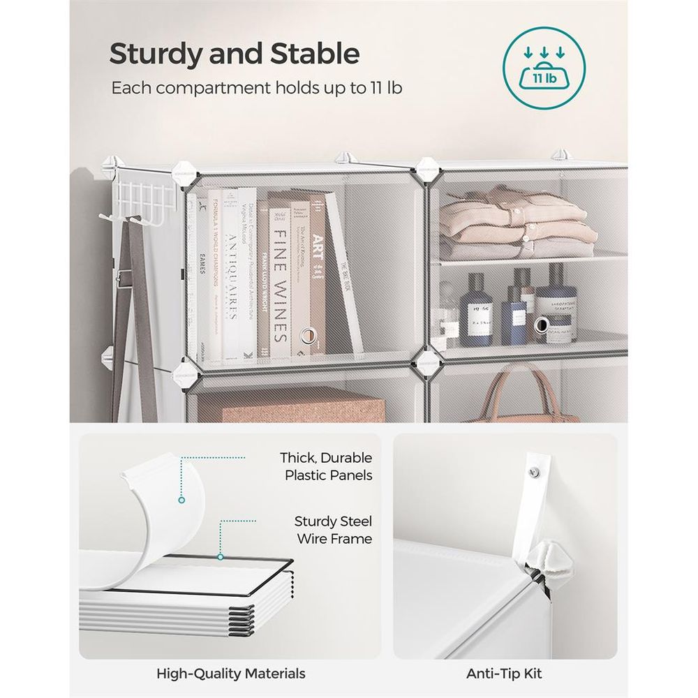 Shoe Organizer Cabinet - 6 Cubes With Doors - Holds 24 Pairs