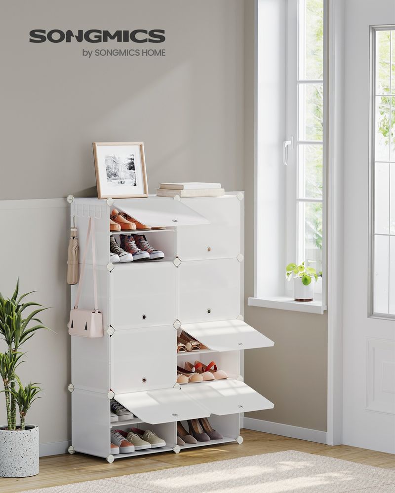 Shoe Organizer Cubes - With Doors - Modular Storage Cabinet