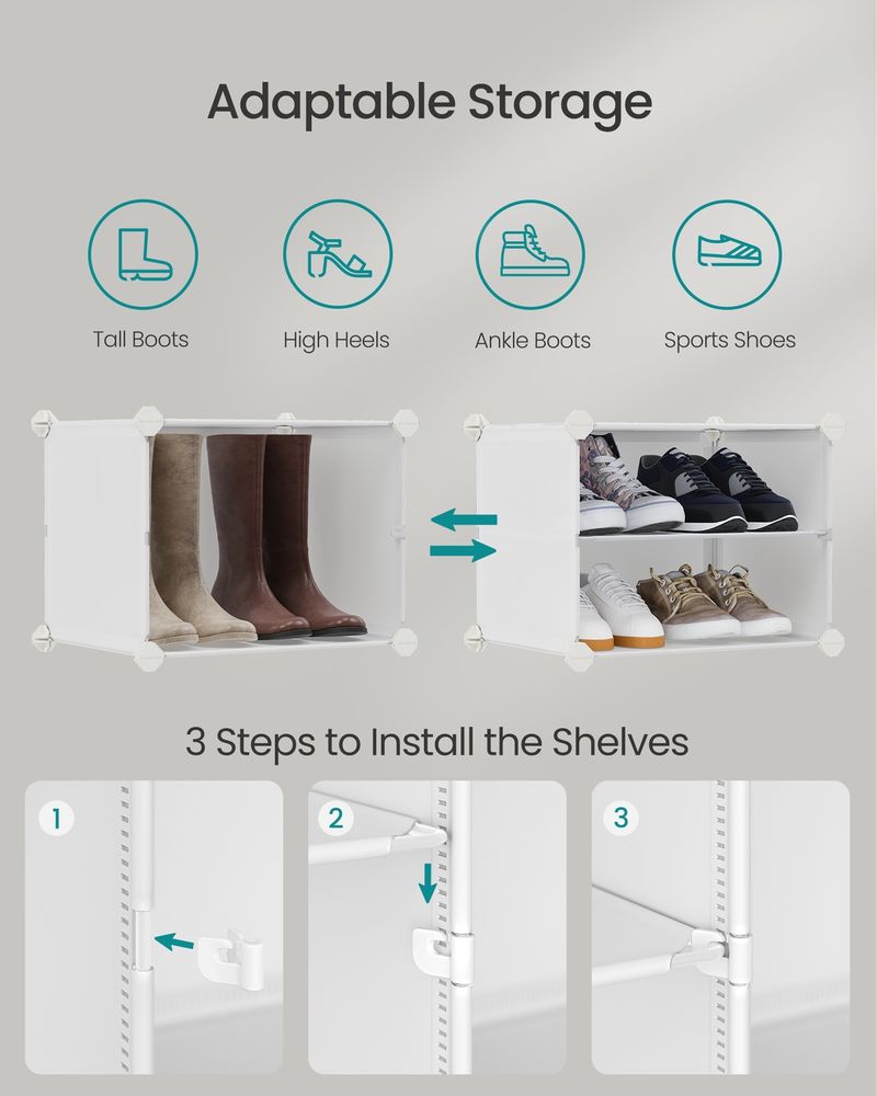 Shoe Organizer Cubes - With Doors - Modular Storage Cabinet