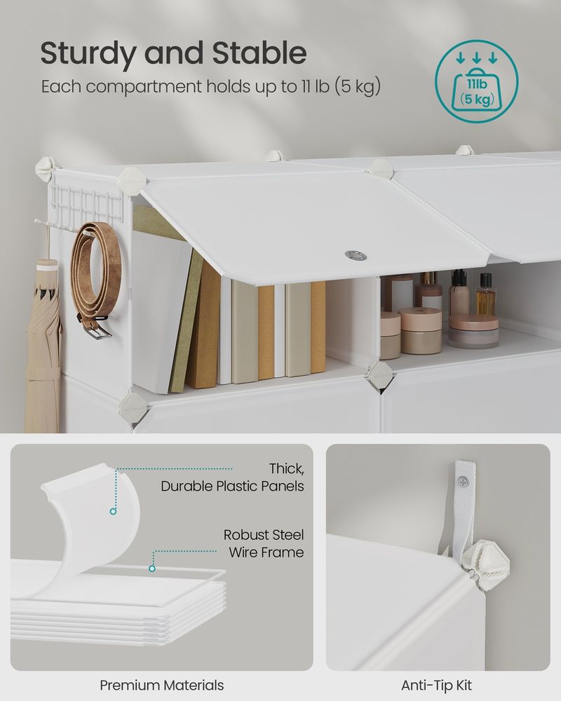 Shoe Organizer Cubes - With Doors - Modular Storage Cabinet