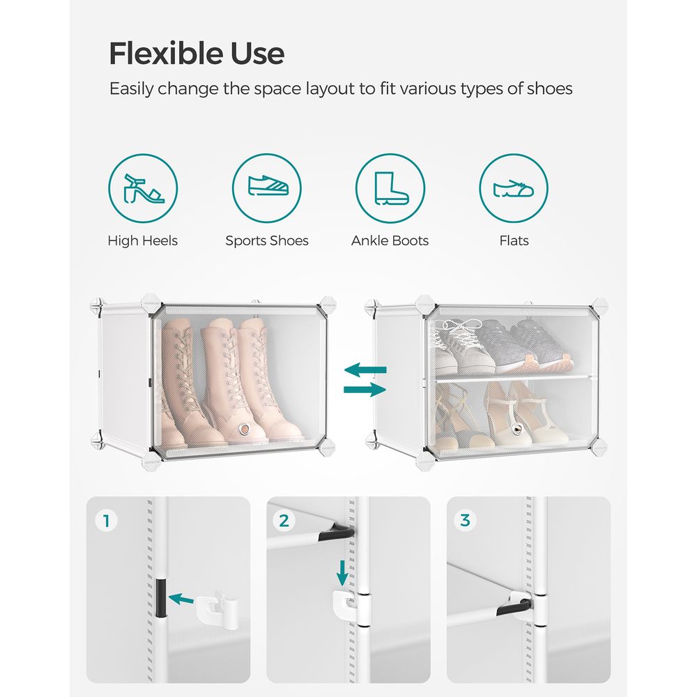 Shoe Organizer Cabinet - 6 Cubes With Doors - Holds 24 Pairs