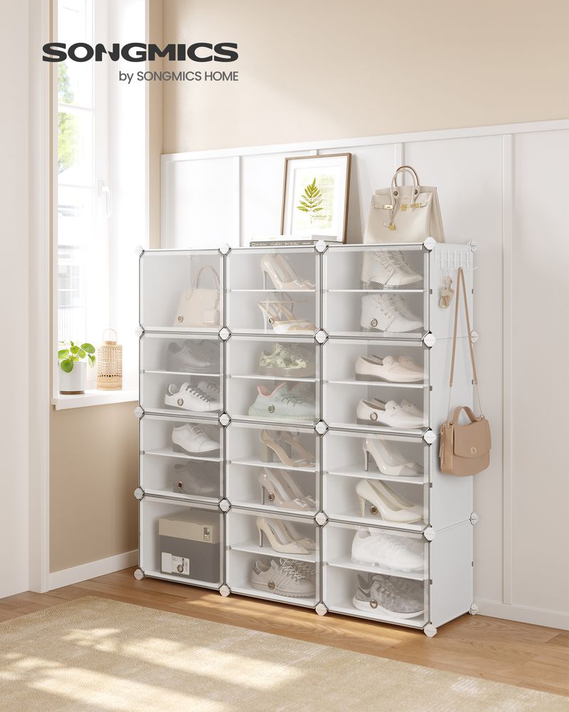 Shoe Organizer Cabinet - 6 Cubes With Doors - Holds 24 Pairs