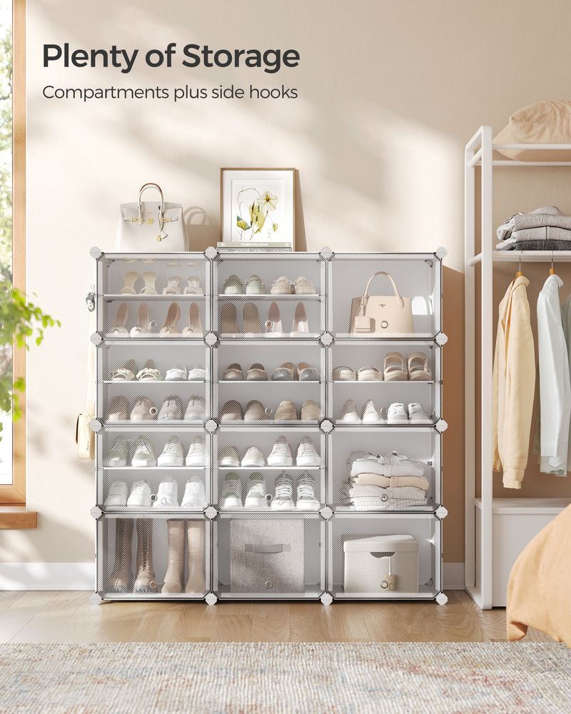 Shoe Organizer Cabinet - 6 Cubes With Doors - Holds 24 Pairs