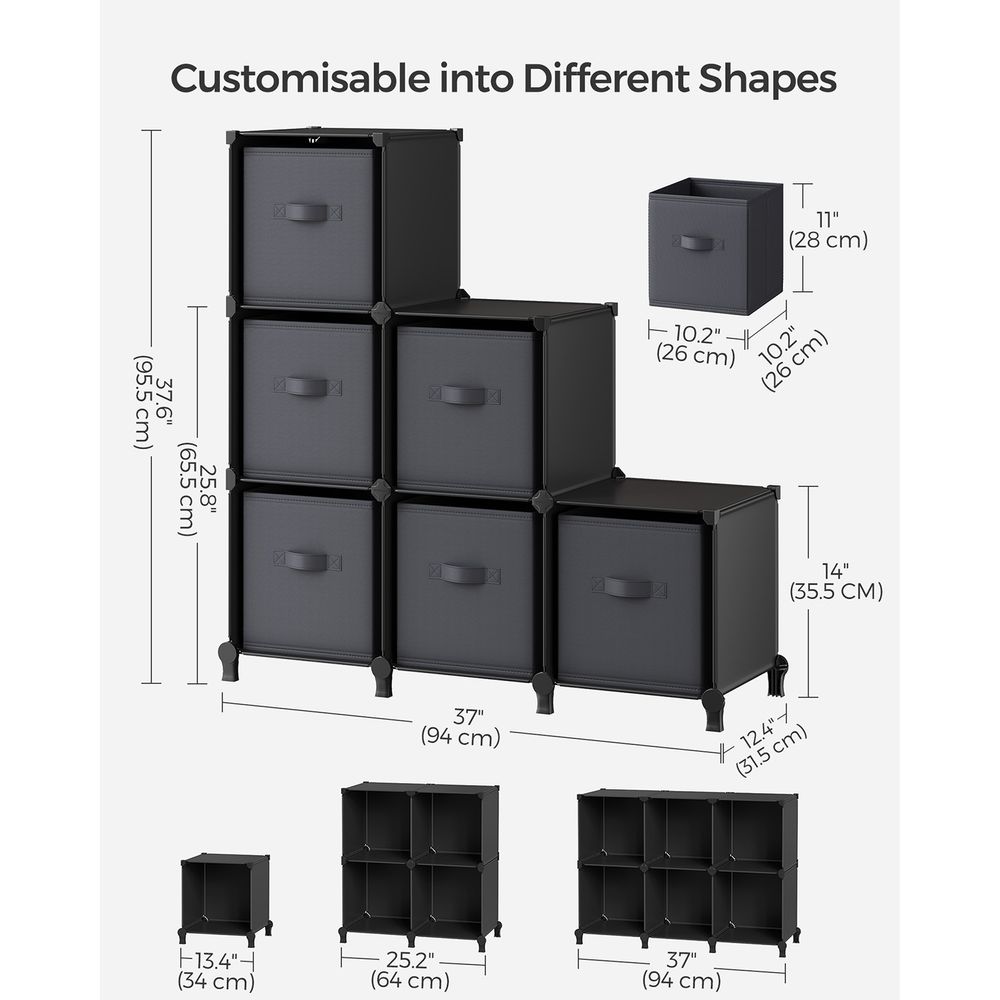 Cube Storage Organizer - With Storage Boxes - Set Of 16