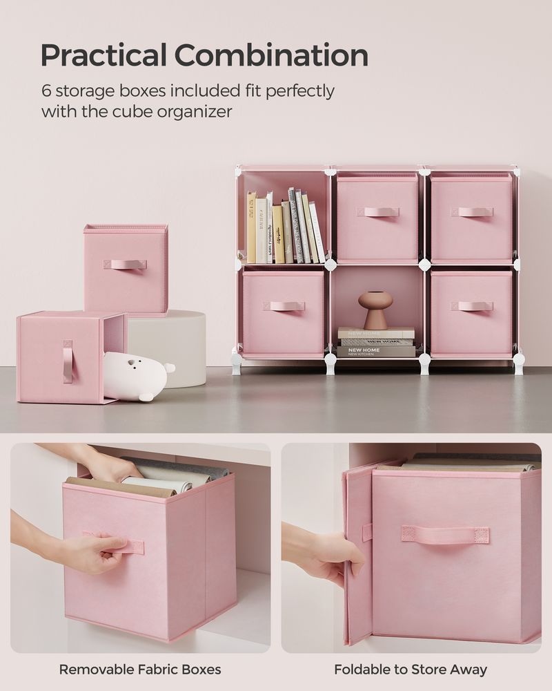 Cube Storage Organizer - With Storage Boxes - Set Of 16