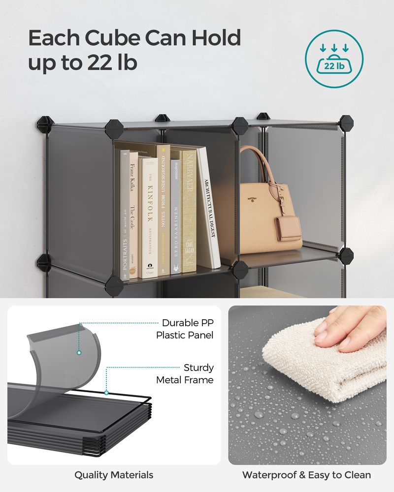 Cube Storage Organizer - 6 Cubes With Feet - Modular Design