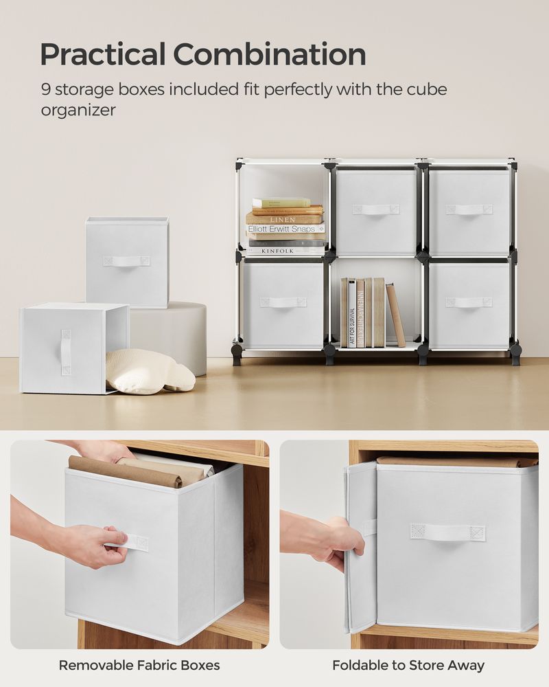 Cube Storage Organizer - With Storage Boxes - Set Of 16