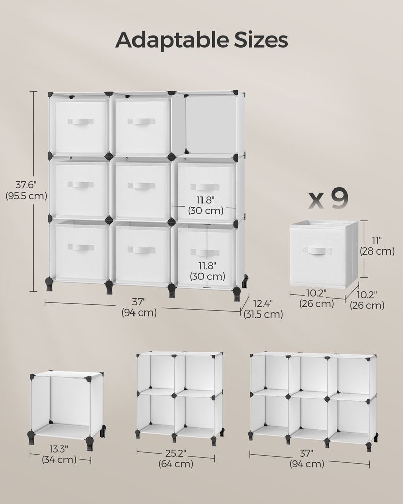 Cube Storage Organizer - With Storage Boxes - Set Of 16