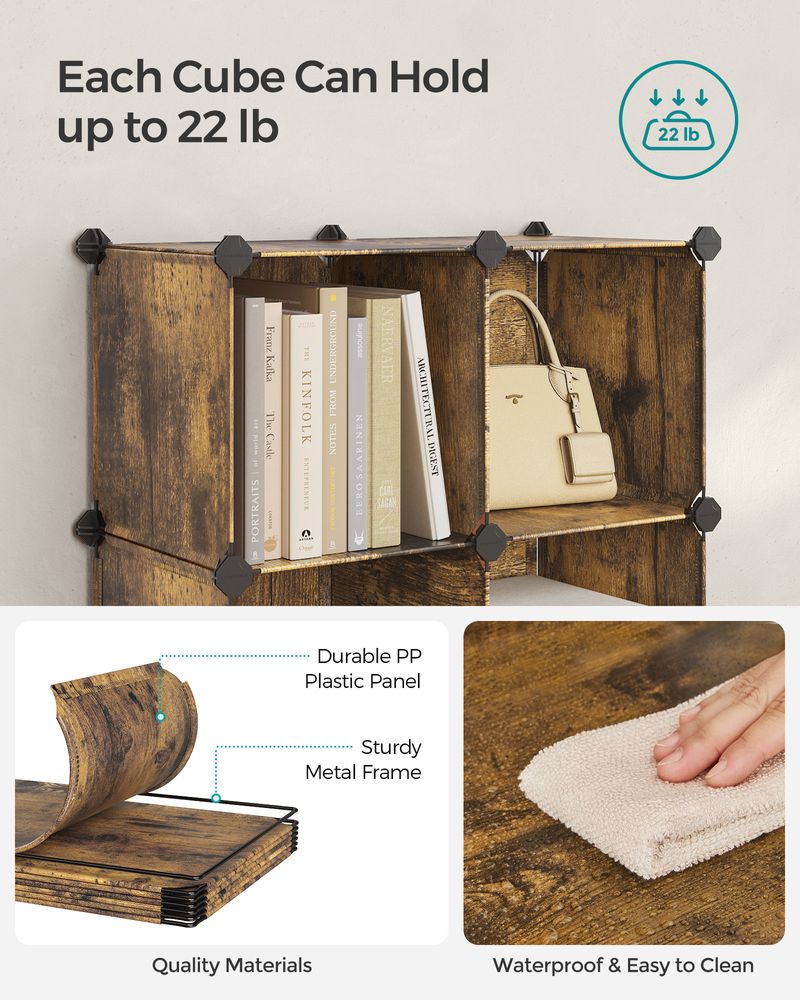 Cube Storage Organizer - 6 Cubes With Feet - Modular Design