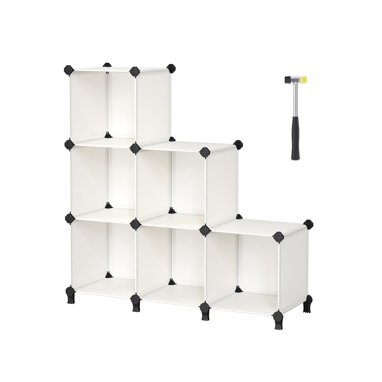 Cube Storage Organizer - 6 Cubes With Feet - Modular Design