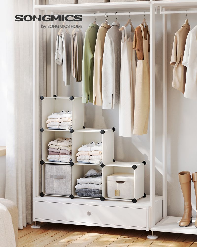 Cube Storage Organizer - 6 Cubes With Feet - Modular Design