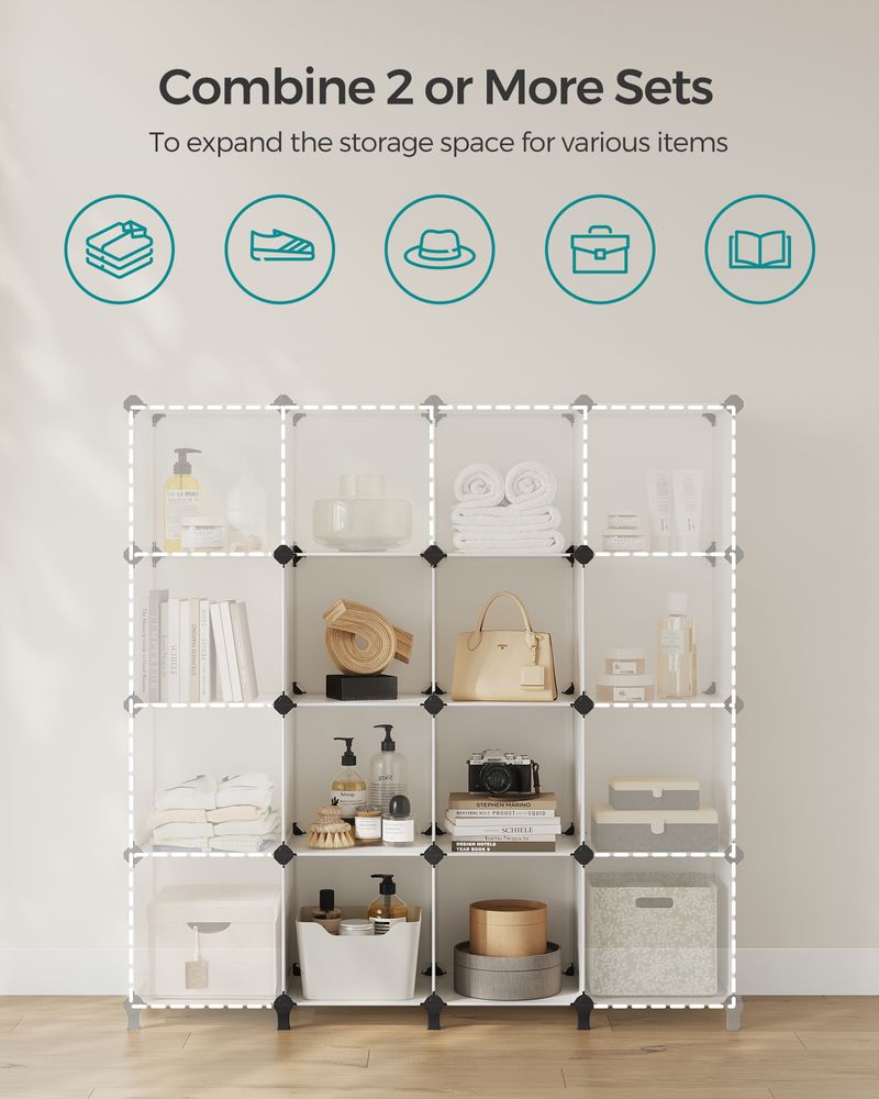 Cube Storage Organizer - 6 Cubes With Feet - Modular Design