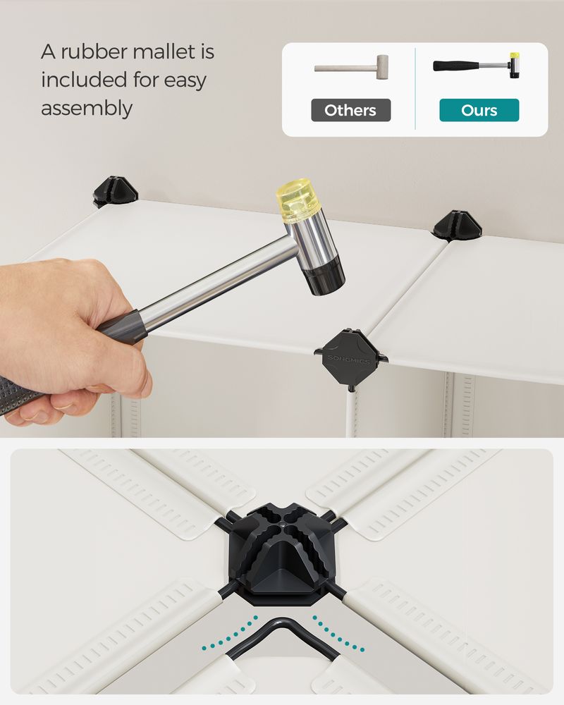 Cube Storage Organizer - 6 Cubes With Feet - Modular Design