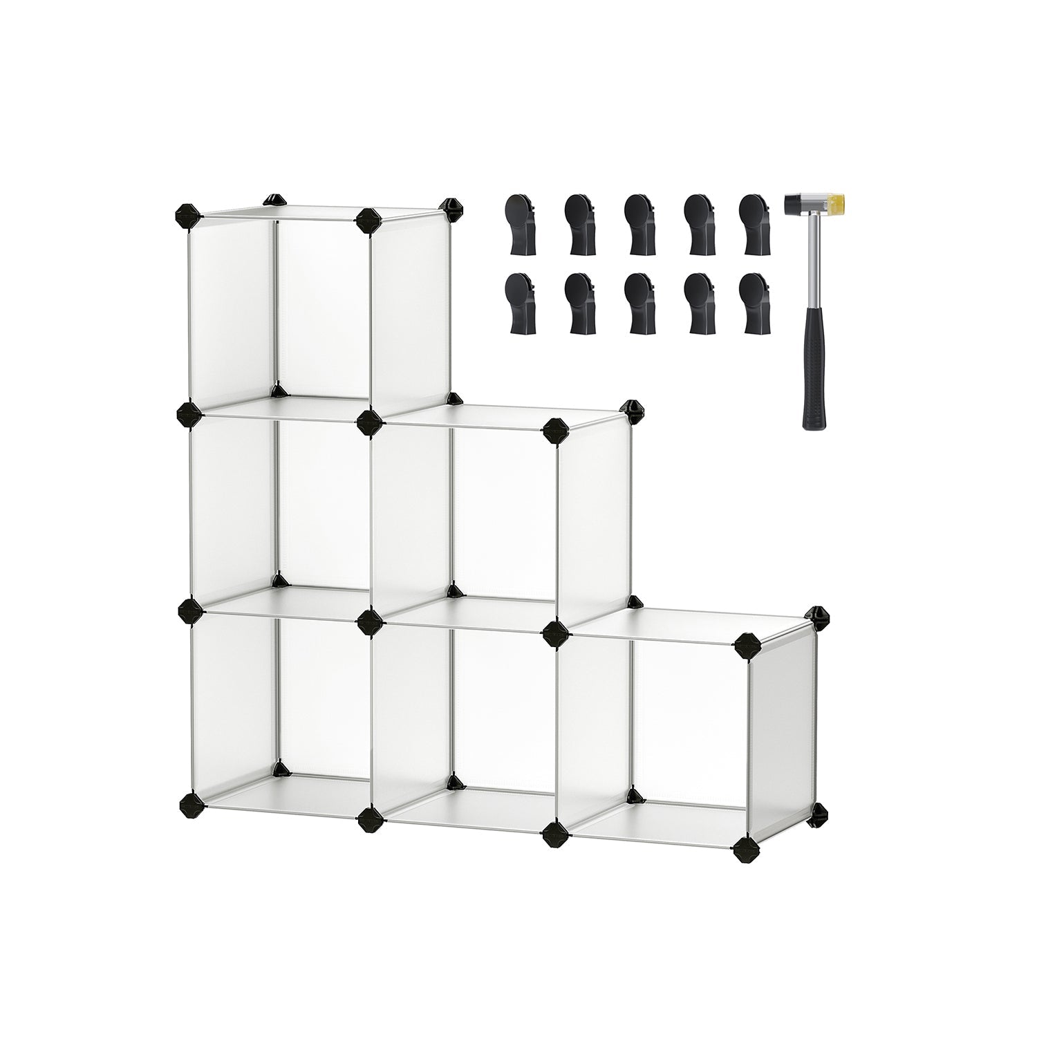 Cube Storage Organizer - 6 Cubes With Feet - Modular Design