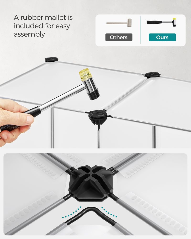 Cube Storage Organizer - 6 Cubes With Feet - Modular Design