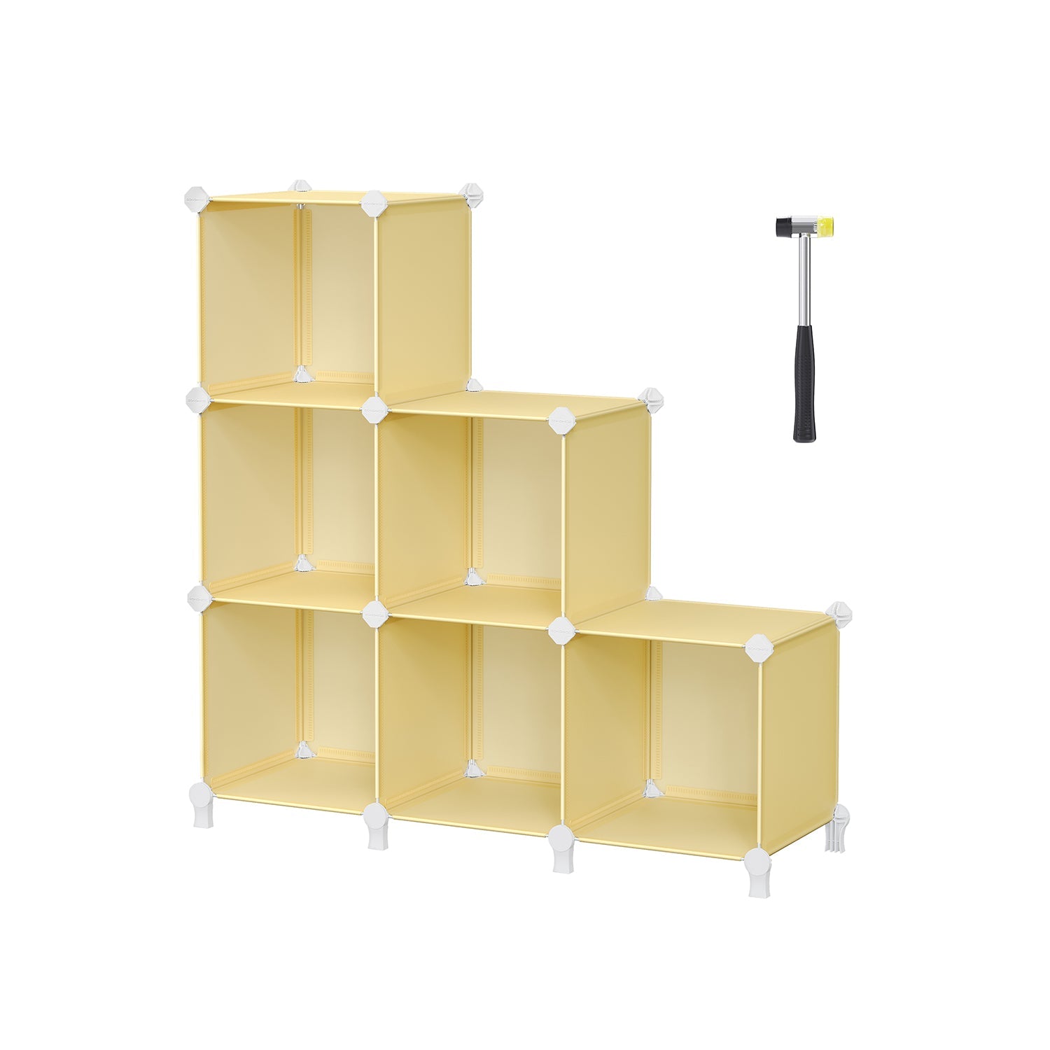 Cube Storage Organizer - 6 Cubes With Feet - Modular Design