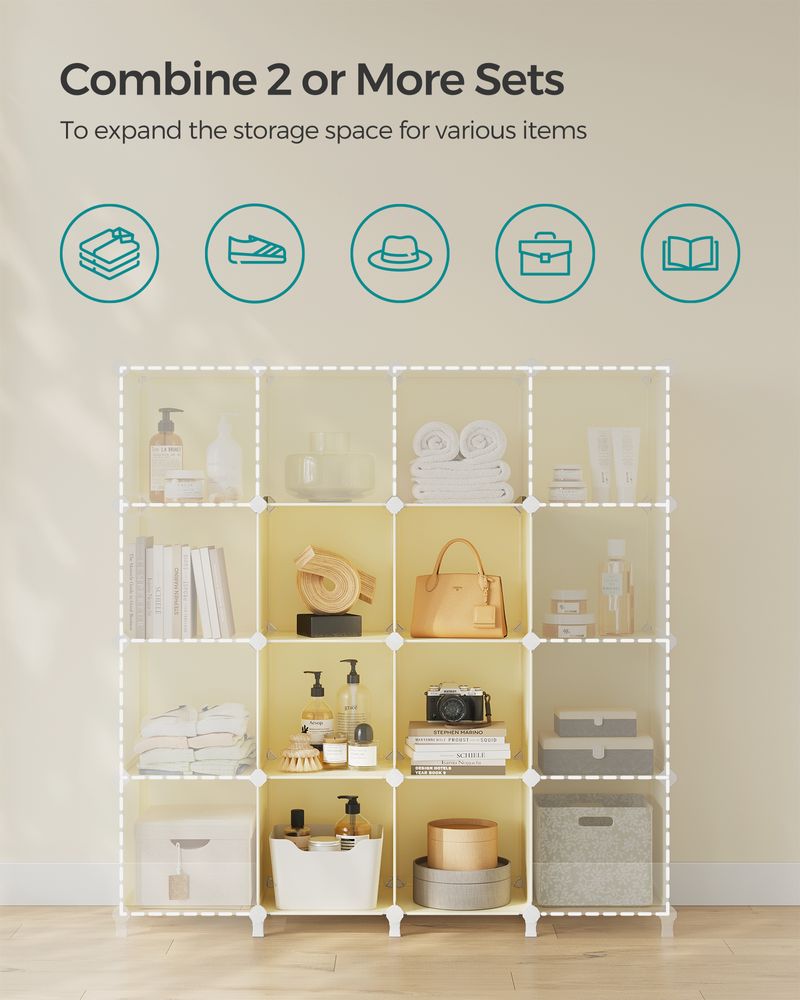 Cube Storage Organizer - 6 Cubes With Feet - Modular Design