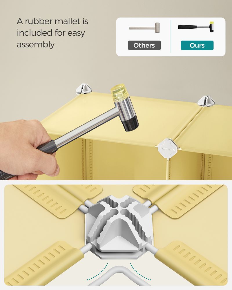 Cube Storage Organizer - 6 Cubes With Feet - Modular Design