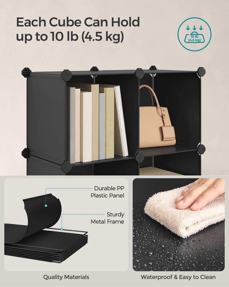 Cube Storage Organizer - With Doors - Set Of 12 Plastic Cubes