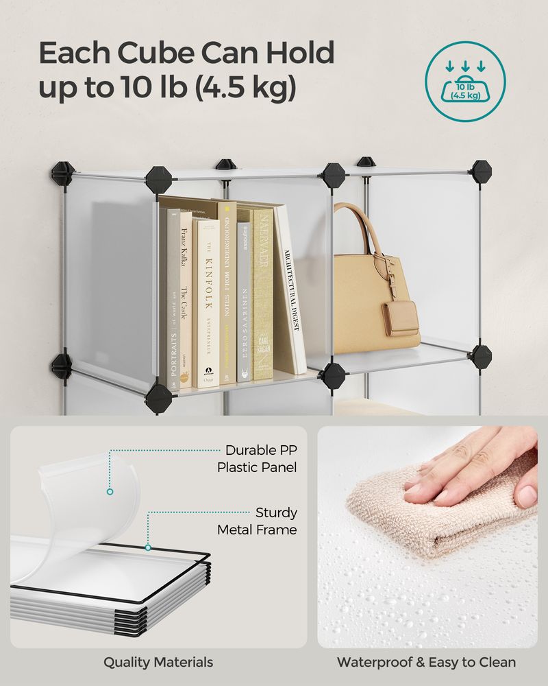 Cube Storage Organizer - With Doors - Set Of 12 Plastic Cubes