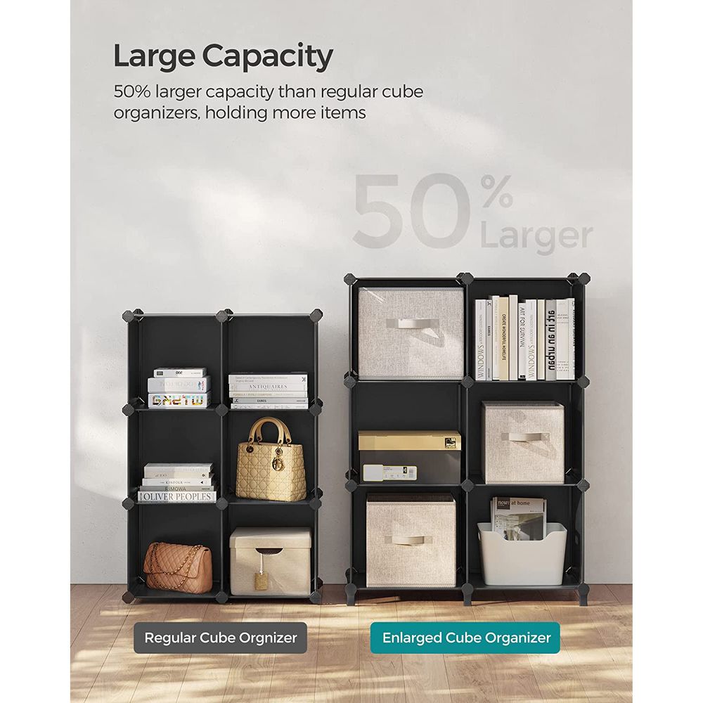 Cube Storage Organizer - 6 Cubes With Feet - Modular Design