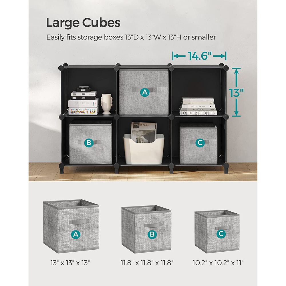Cube Storage Organizer - 6 Cubes With Feet - Modular Design