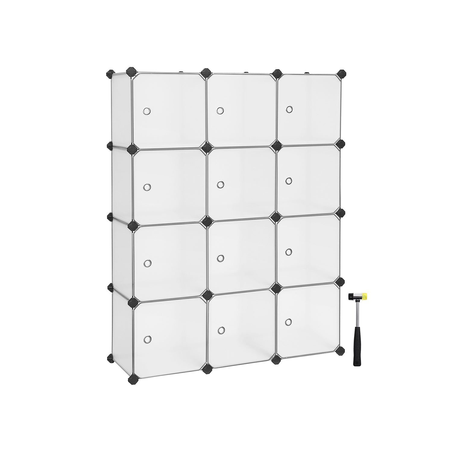 Cube Storage Organizer - With Doors - Set Of 12 Plastic Cubes