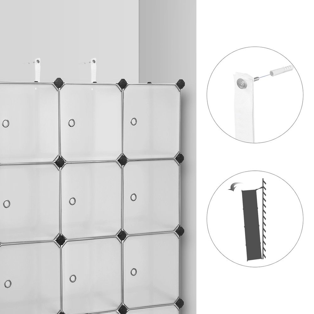 Cube Storage Organizer - With Doors - Set Of 12 Plastic Cubes