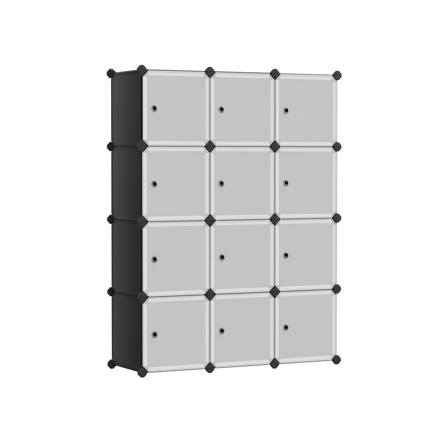 Cube Storage Organizer - With Doors - Set Of 12 Plastic Cubes