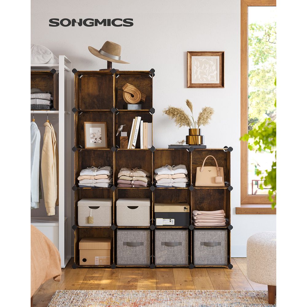 Cube Storage Organizer - Modular Plastic - Set Of 16 Cubes