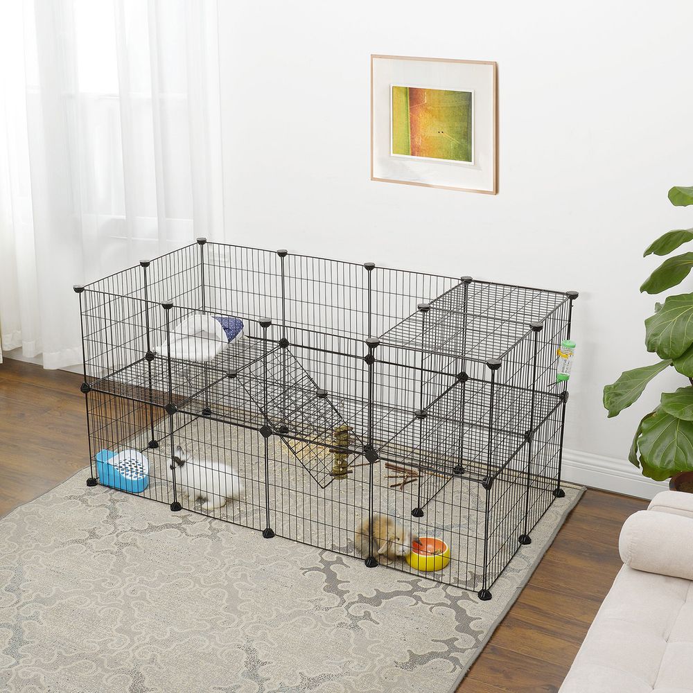 Pet Playpen Modular Small Animal Enclosure 2 Story Indoor Cage