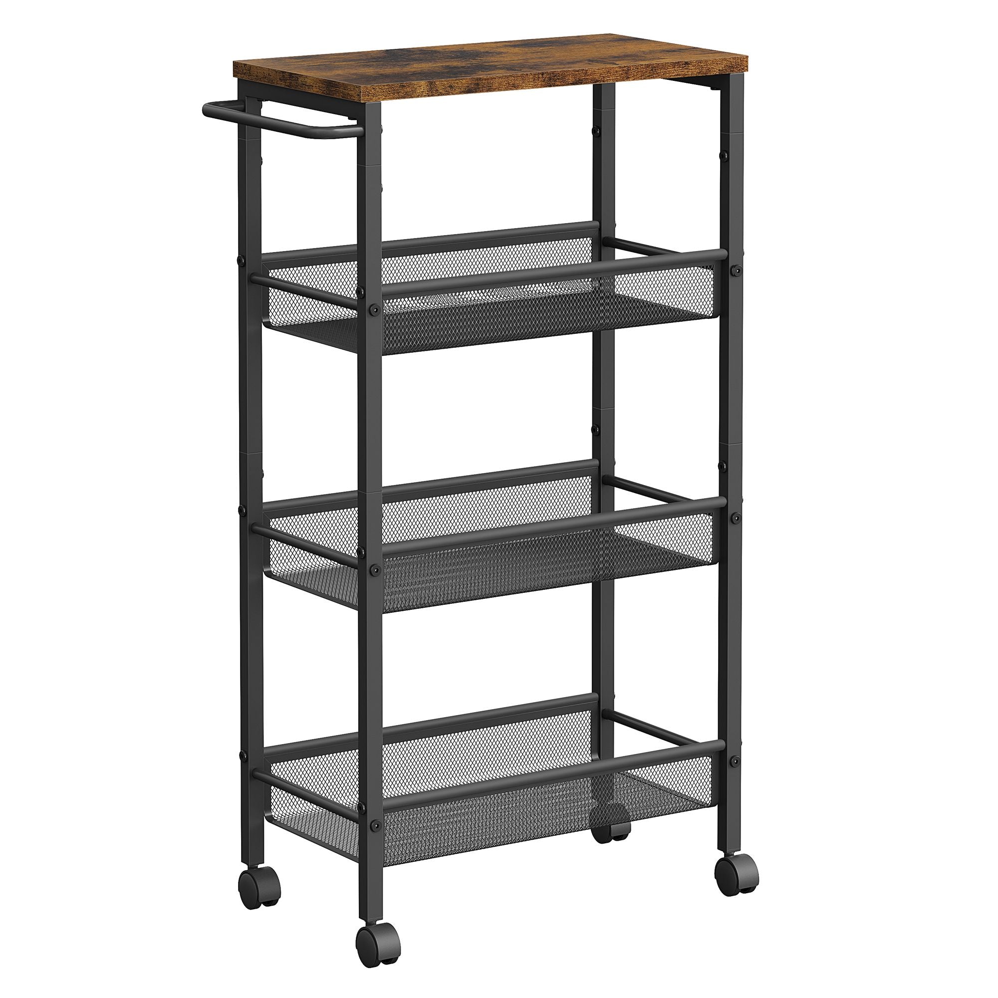 Rolling Storage Cart - 4 Or 5 Tier - Slim With Wheels