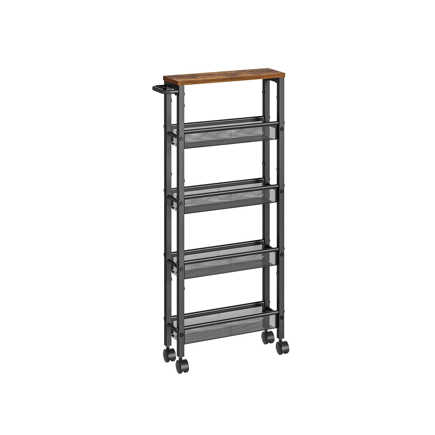 Rolling Storage Cart - 4 Or 5 Tier - Slim With Wheels