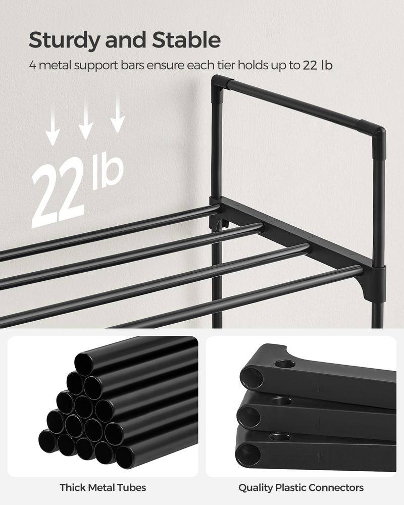 Metal Shoe Rack – Multi Tier Storage – Entryway & Closet Organizer