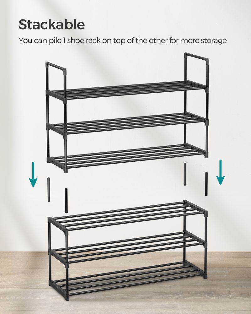 Metal Shoe Rack – Multi Tier Storage – Entryway & Closet Organizer