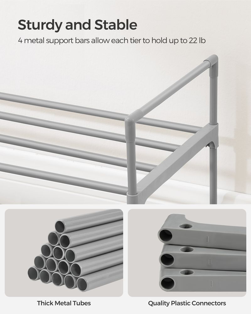 Metal Shoe Rack – Multi Tier Storage – Entryway & Closet Organizer