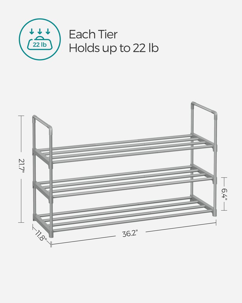 Metal Shoe Rack – Multi Tier Storage – Entryway & Closet Organizer