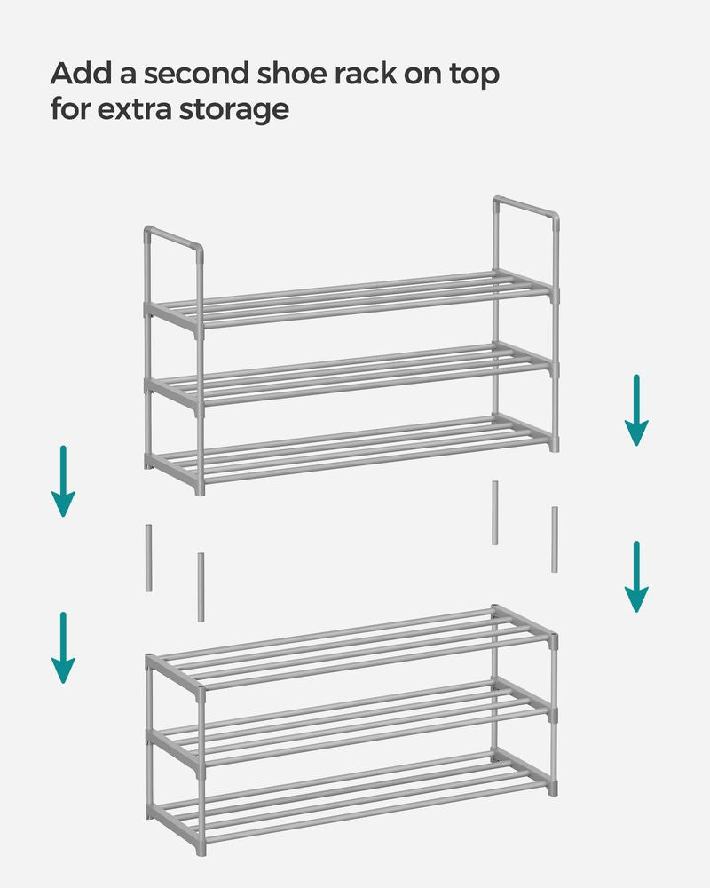 Metal Shoe Rack – Multi Tier Storage – Entryway & Closet Organizer