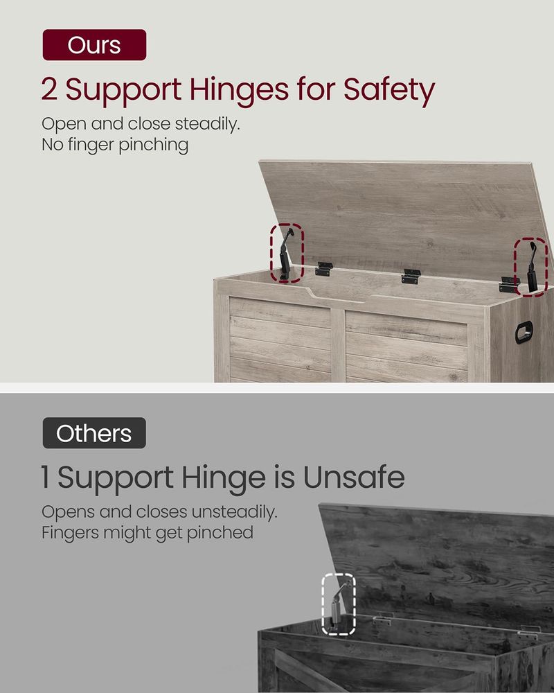 Storage Chest - With 2 Safety Hinges - Multi Purpose Storage