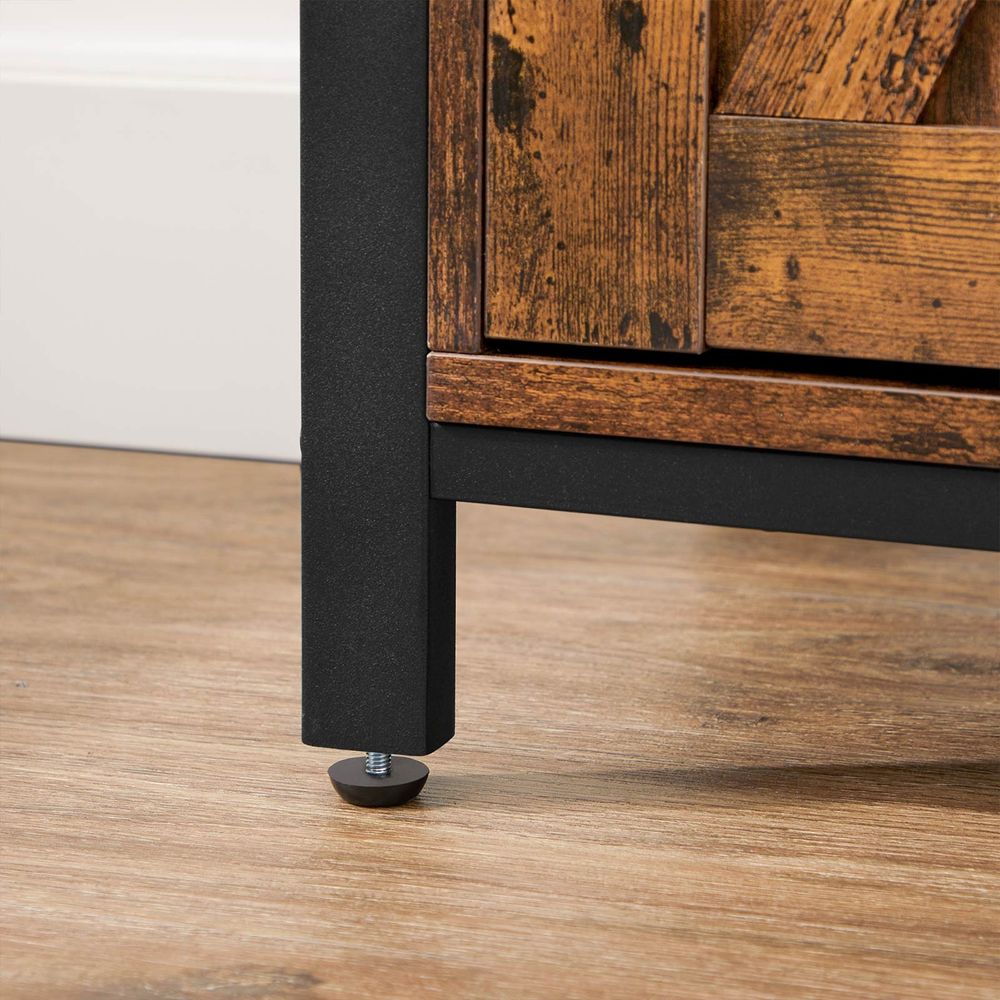 Buffet Cabinet - Sliding Barn Door - Open Compartment Storage