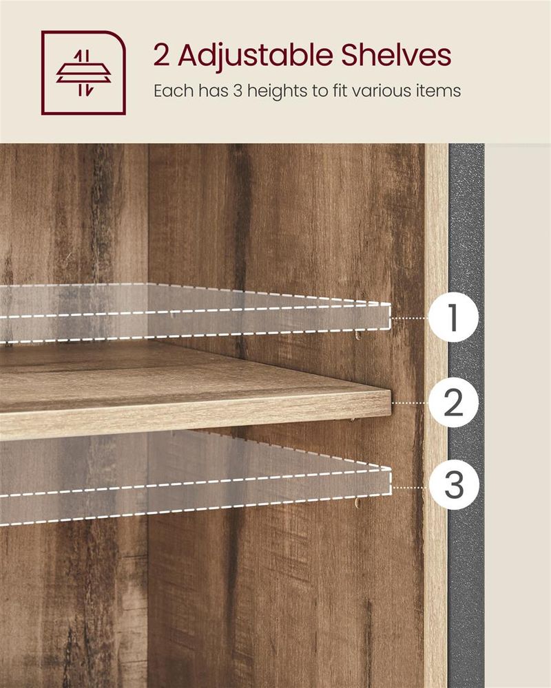 Buffet Cabinet - Sliding Barn Door - Open Compartment Storage