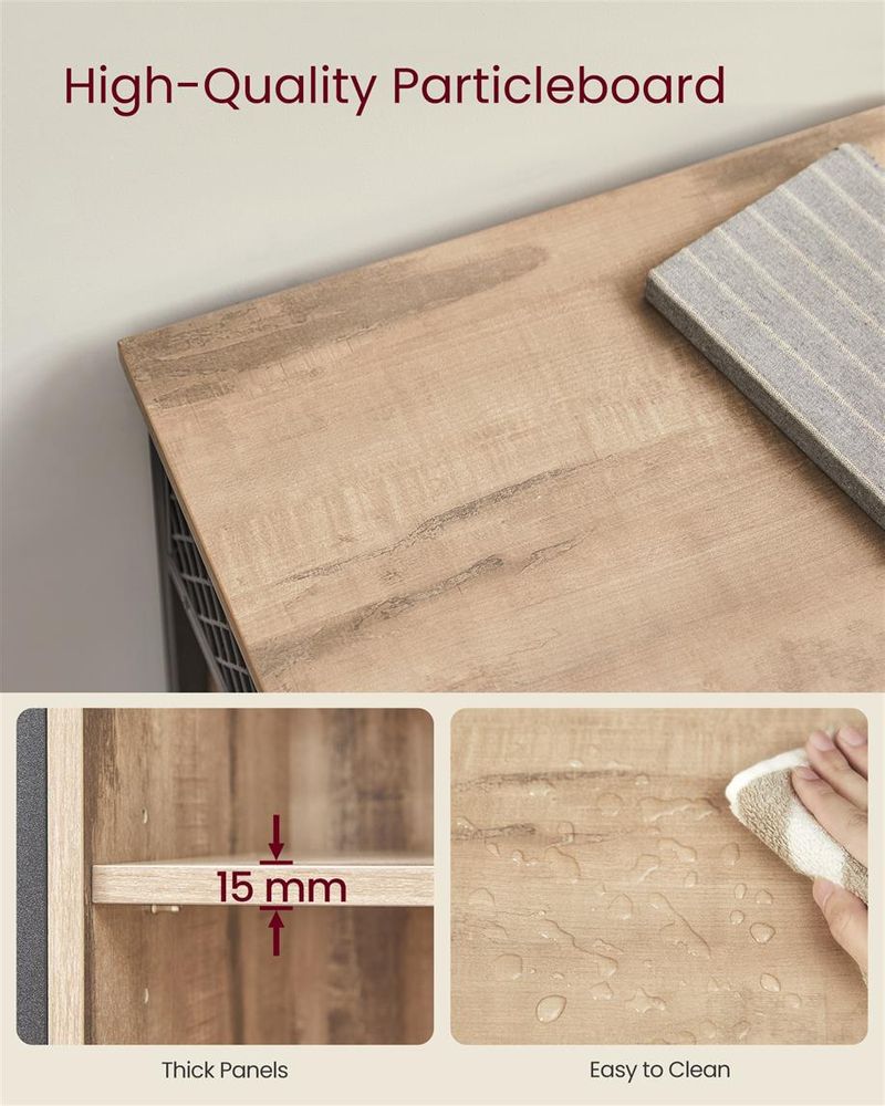 Buffet Cabinet - Sliding Barn Door - Open Compartment Storage