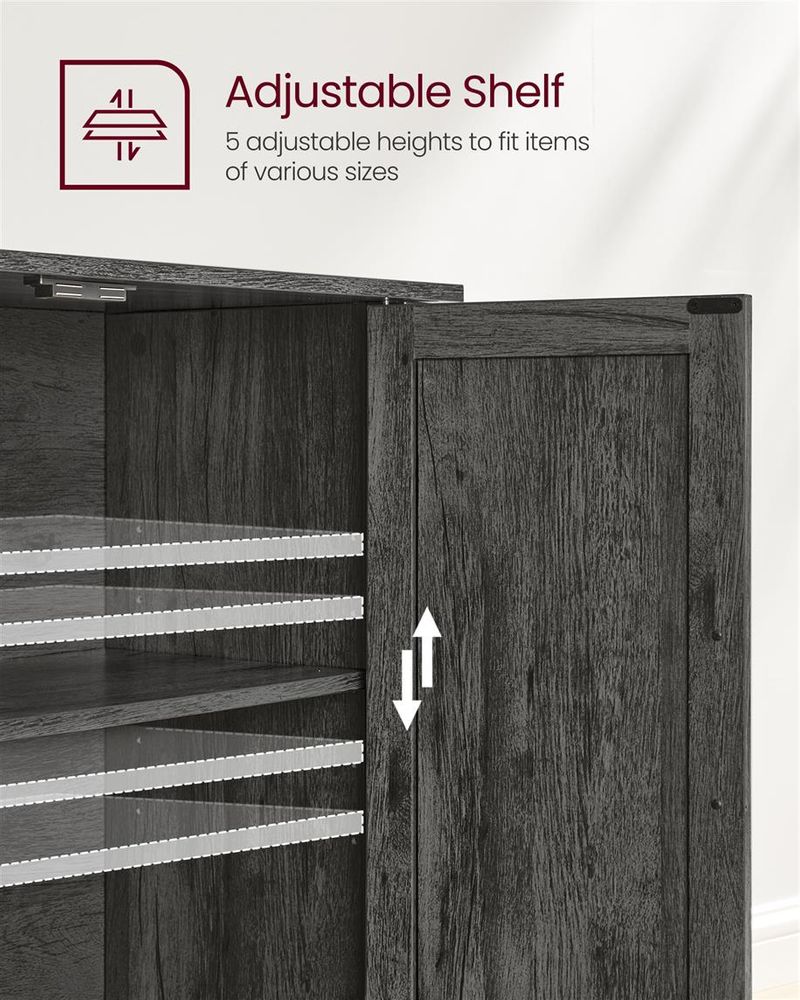 Buffet Storage Cabinet - Farmhouse Style - Adjustable Shelves